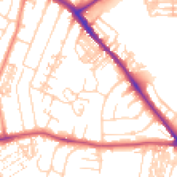 Daytime road noise heatmap for YO26 4SN