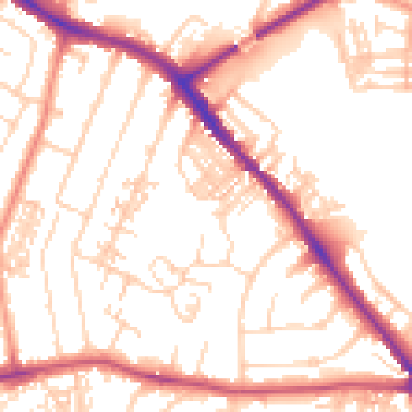 Daytime road noise heatmap for YO26 4SP