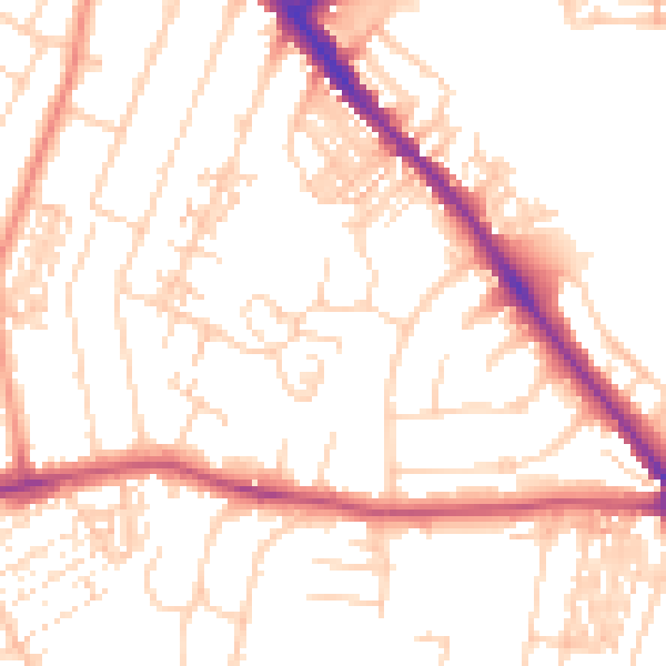Daytime road noise heatmap for YO26 4SR