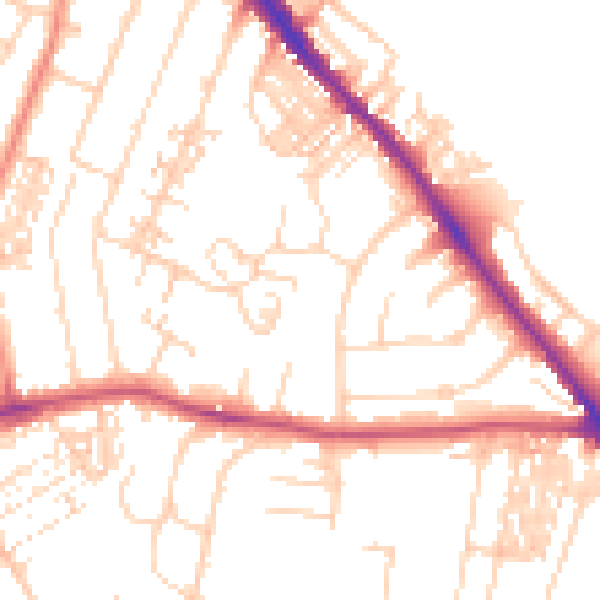 Daytime road noise heatmap for YO26 4SS