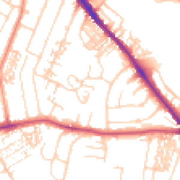 Daytime road noise heatmap for YO26 4ST