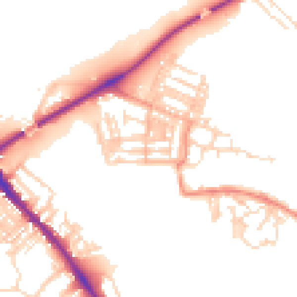 Daytime road noise heatmap for YO26 4YD