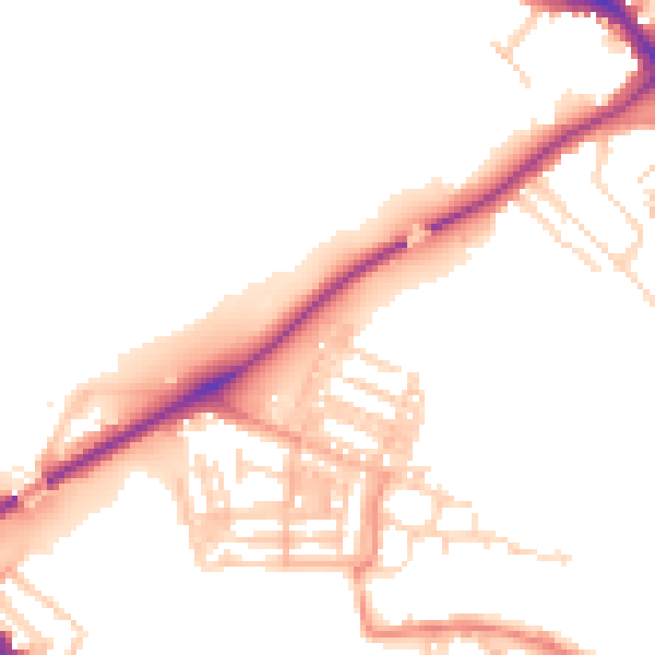 Daytime road noise heatmap for YO26 4YS