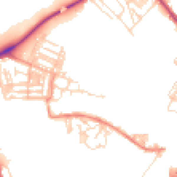 Daytime road noise heatmap for YO26 4YW