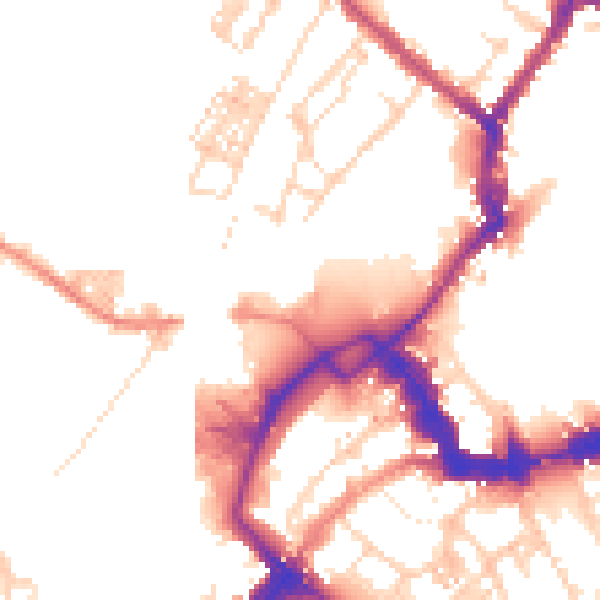 Daytime road noise heatmap for YO26 4ZF
