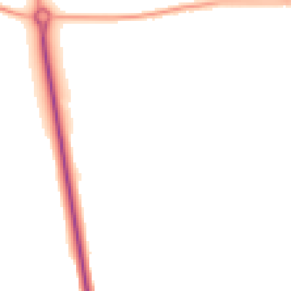 Night-time road noise heatmap for YO26 5AA