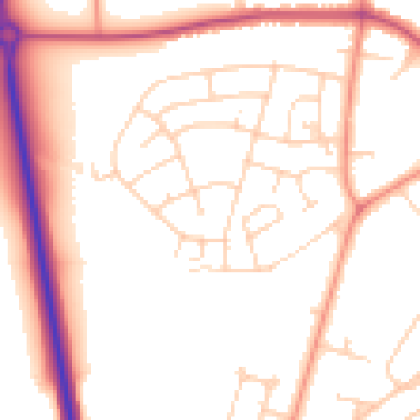 Daytime road noise heatmap for YO26 5AX