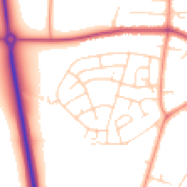 Daytime road noise heatmap for YO26 5BA