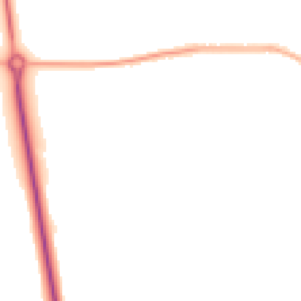 Night-time road noise heatmap for YO26 5BA