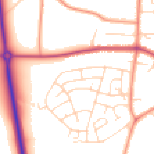 Daytime road noise heatmap for YO26 5BH