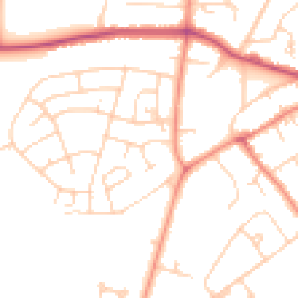 Daytime road noise heatmap for YO26 5DH