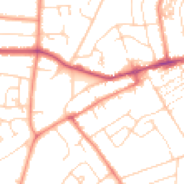 Daytime road noise heatmap for YO26 5FD