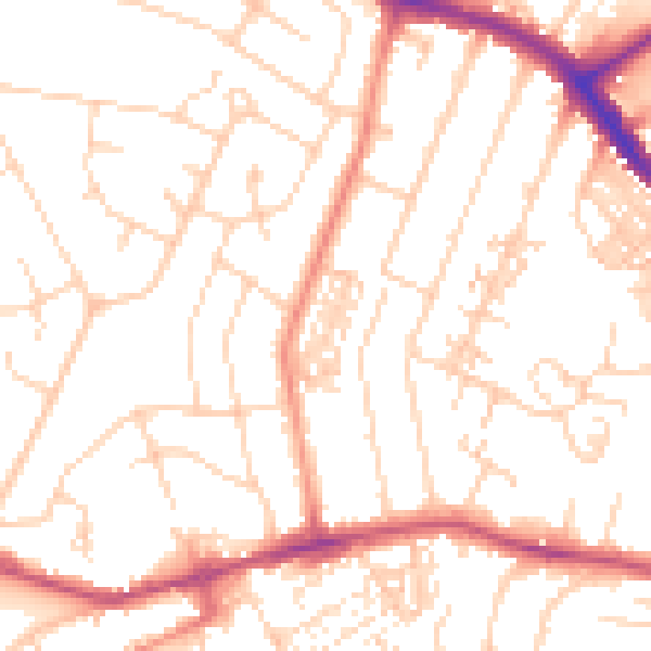 Daytime road noise heatmap for YO26 5HS