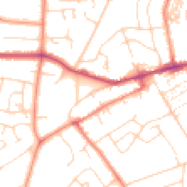 Daytime road noise heatmap for YO26 5LR