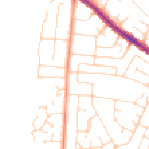 Daytime road noise heatmap for YO26 5NZ