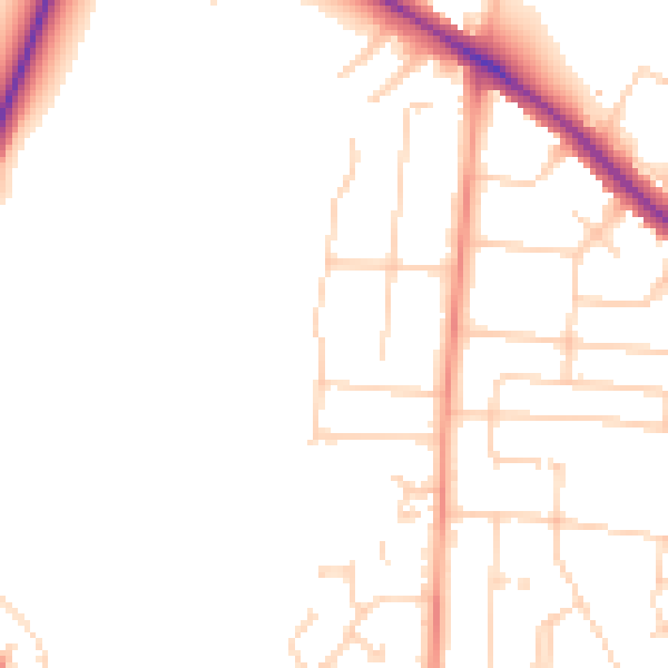Daytime road noise heatmap for YO26 5RD