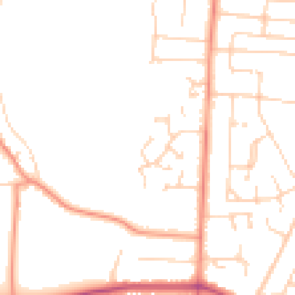 Daytime road noise heatmap for YO26 5RW