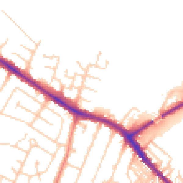 Daytime road noise heatmap for YO26 5SN