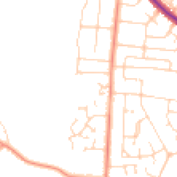 Daytime road noise heatmap for YO26 5TF