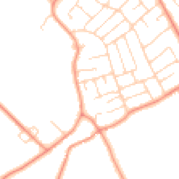Daytime road noise heatmap for YO26 6DE