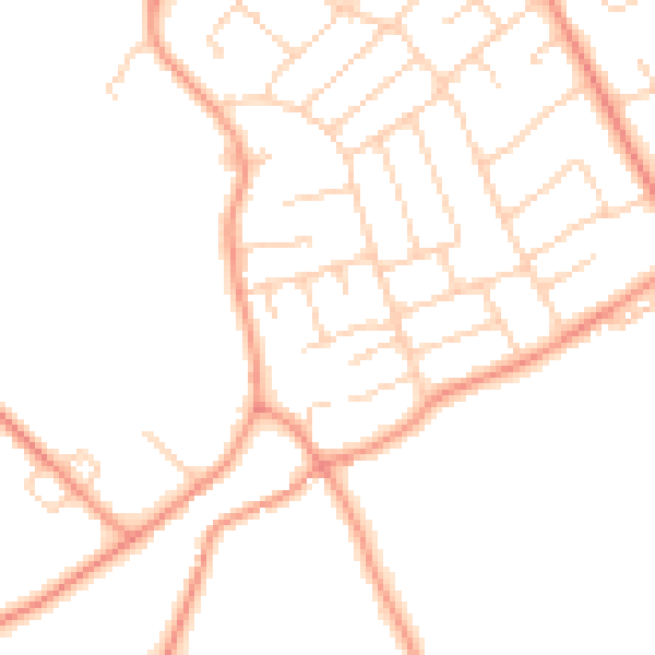Daytime road noise heatmap for YO26 6DH