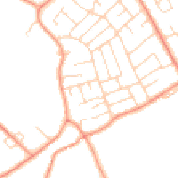 Daytime road noise heatmap for YO26 6DJ