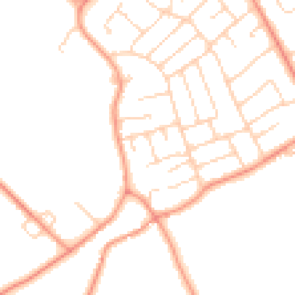 Daytime road noise heatmap for YO26 6DQ