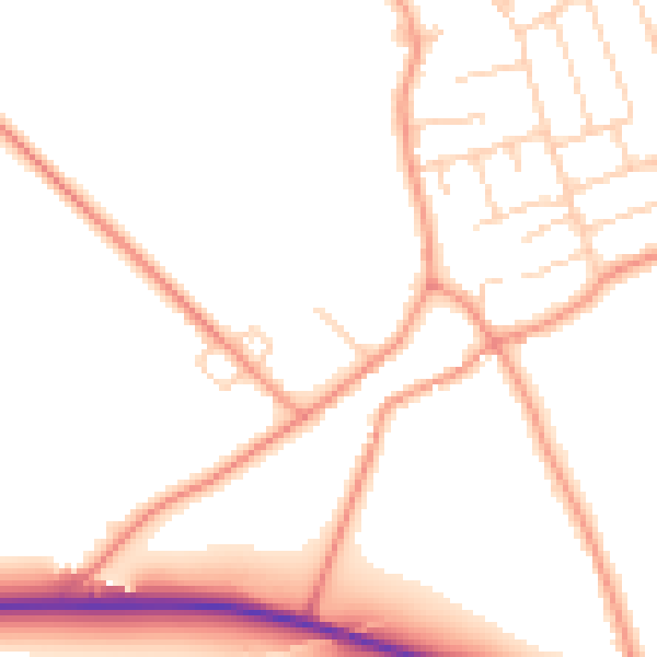 Daytime road noise heatmap for YO26 6DS