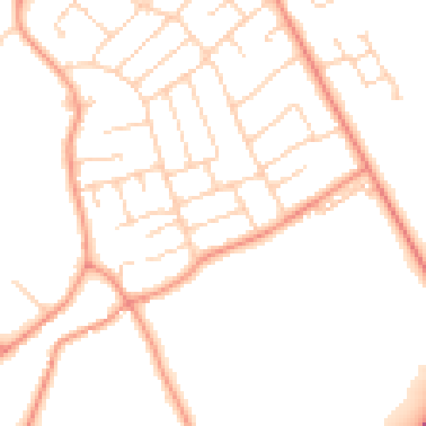 Daytime road noise heatmap for YO26 6HE