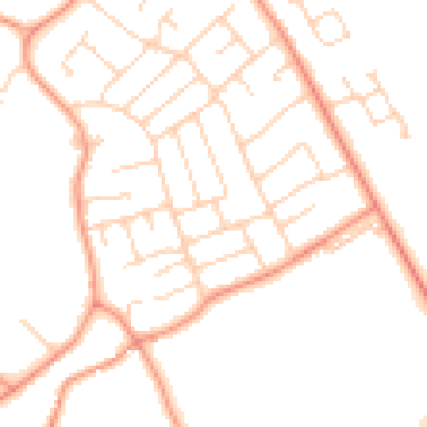Daytime road noise heatmap for YO26 6HG
