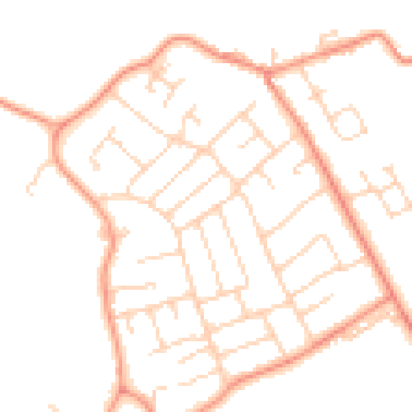 Daytime road noise heatmap for YO26 6HJ