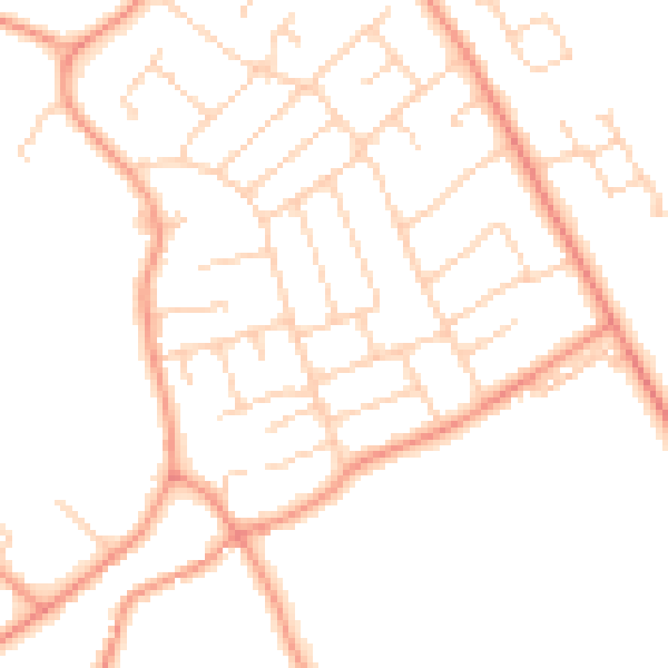 Daytime road noise heatmap for YO26 6HQ