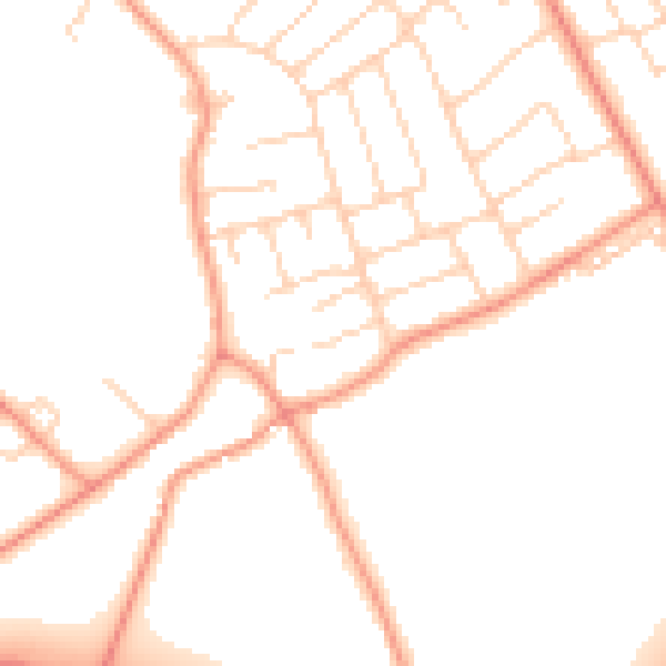 Daytime road noise heatmap for YO26 6HY