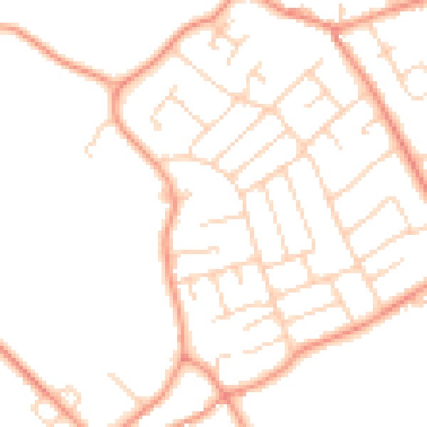 Daytime road noise heatmap for YO26 6JD