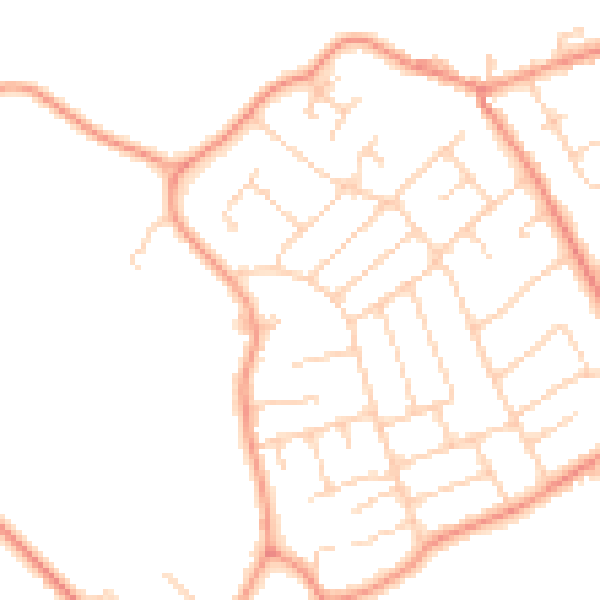 Daytime road noise heatmap for YO26 6LJ