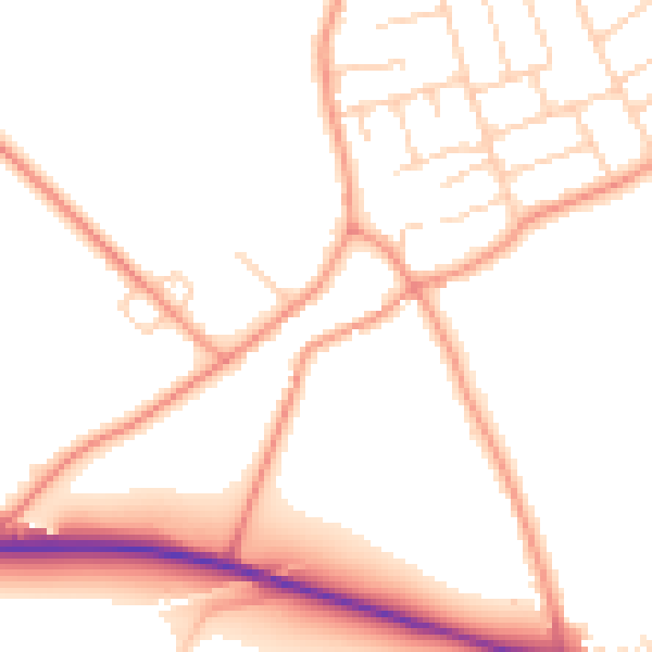 Daytime road noise heatmap for YO26 6PT