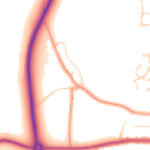 Daytime road noise heatmap for YO26 6QH