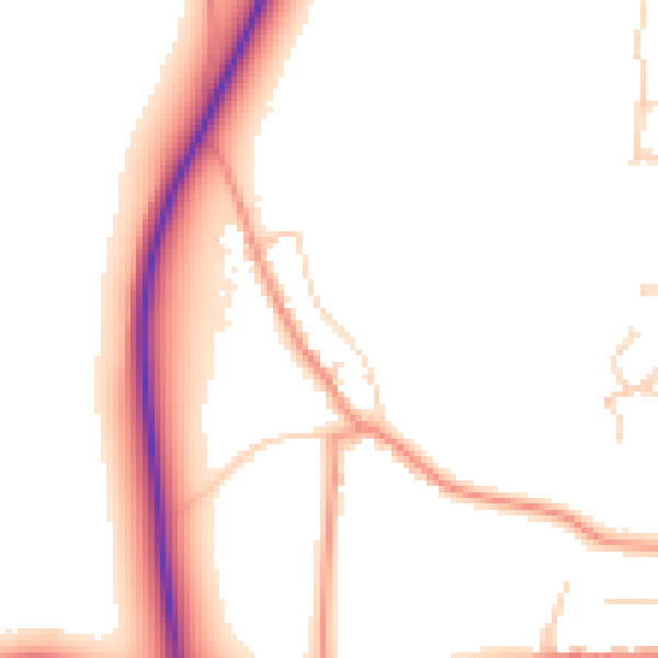 Daytime road noise heatmap for YO26 6QJ