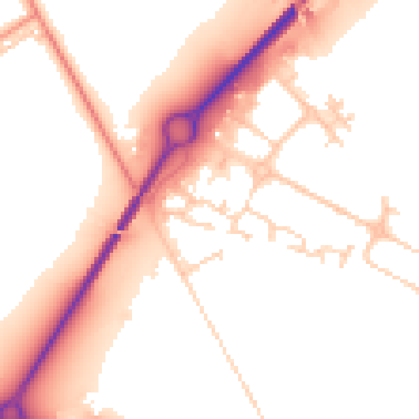 Daytime road noise heatmap for YO26 6RG