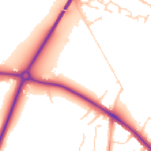 Daytime road noise heatmap for YO26 6SB