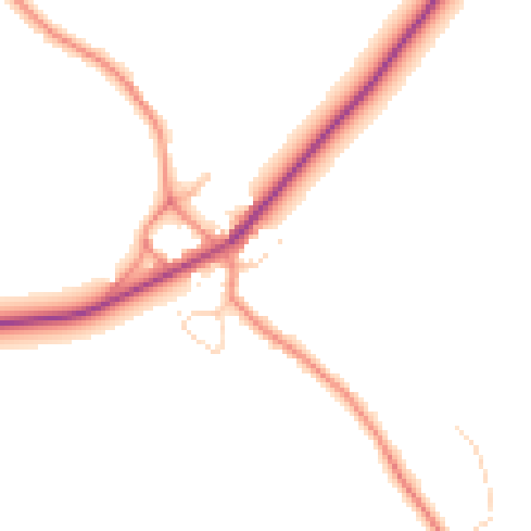 Daytime road noise heatmap for YO26 7LJ