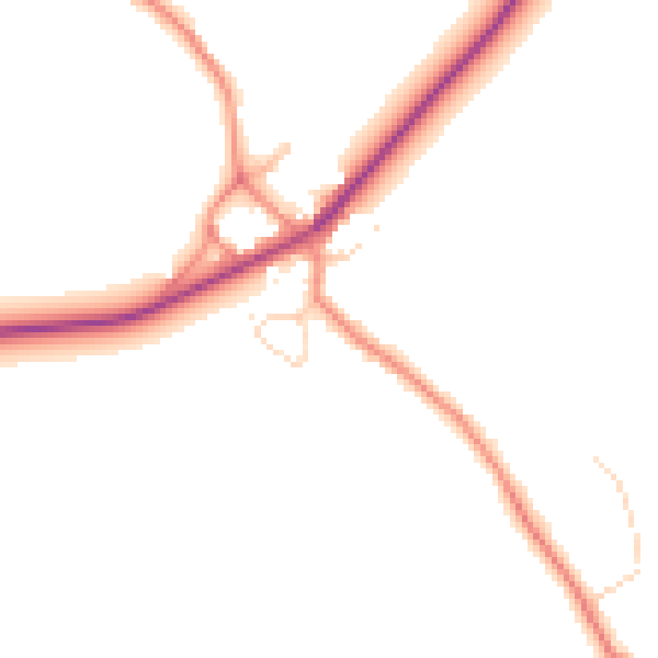 Daytime road noise heatmap for YO26 7LP