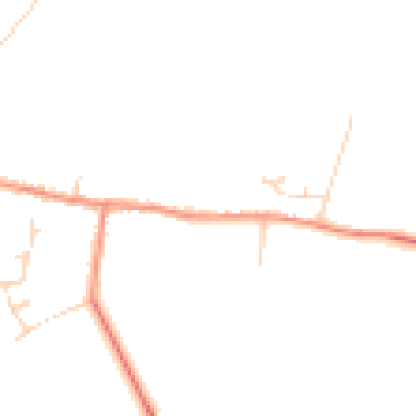 Daytime road noise heatmap for YO26 7PR