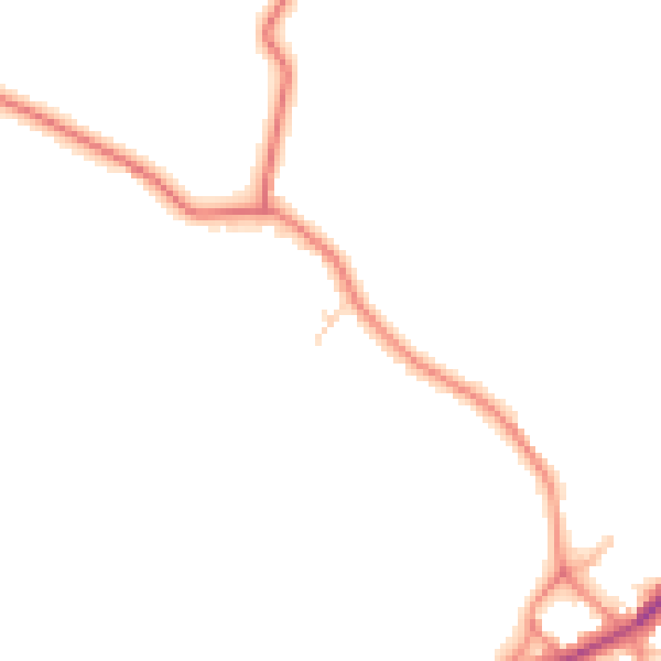 Daytime road noise heatmap for YO26 7RB