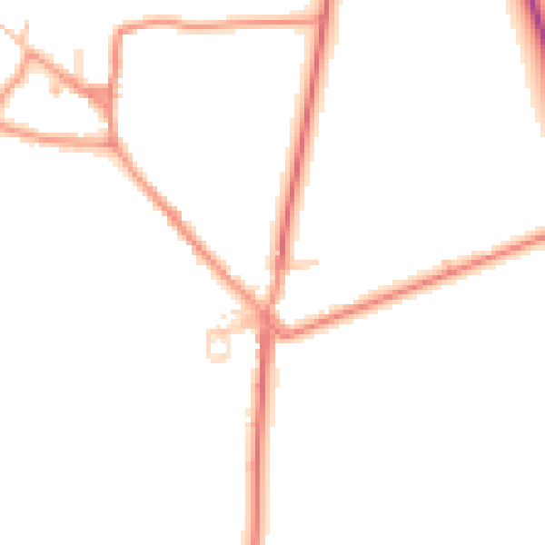 Daytime road noise heatmap for YO26 8AL