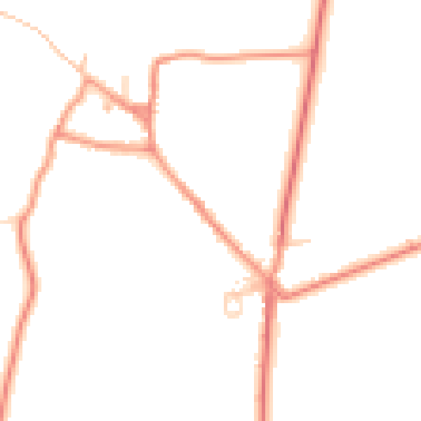 Daytime road noise heatmap for YO26 8AW