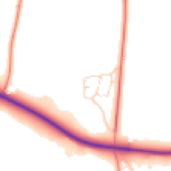 Daytime road noise heatmap for YO26 8BG