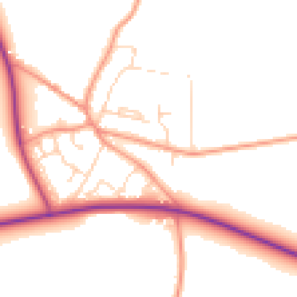 Daytime road noise heatmap for YO26 8BL
