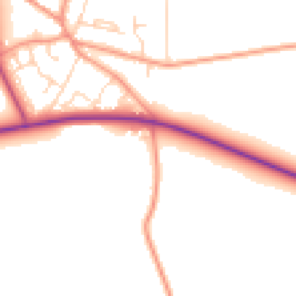 Daytime road noise heatmap for YO26 8BS