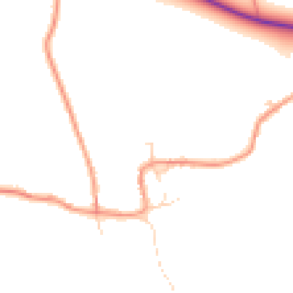 Daytime road noise heatmap for YO26 8DE